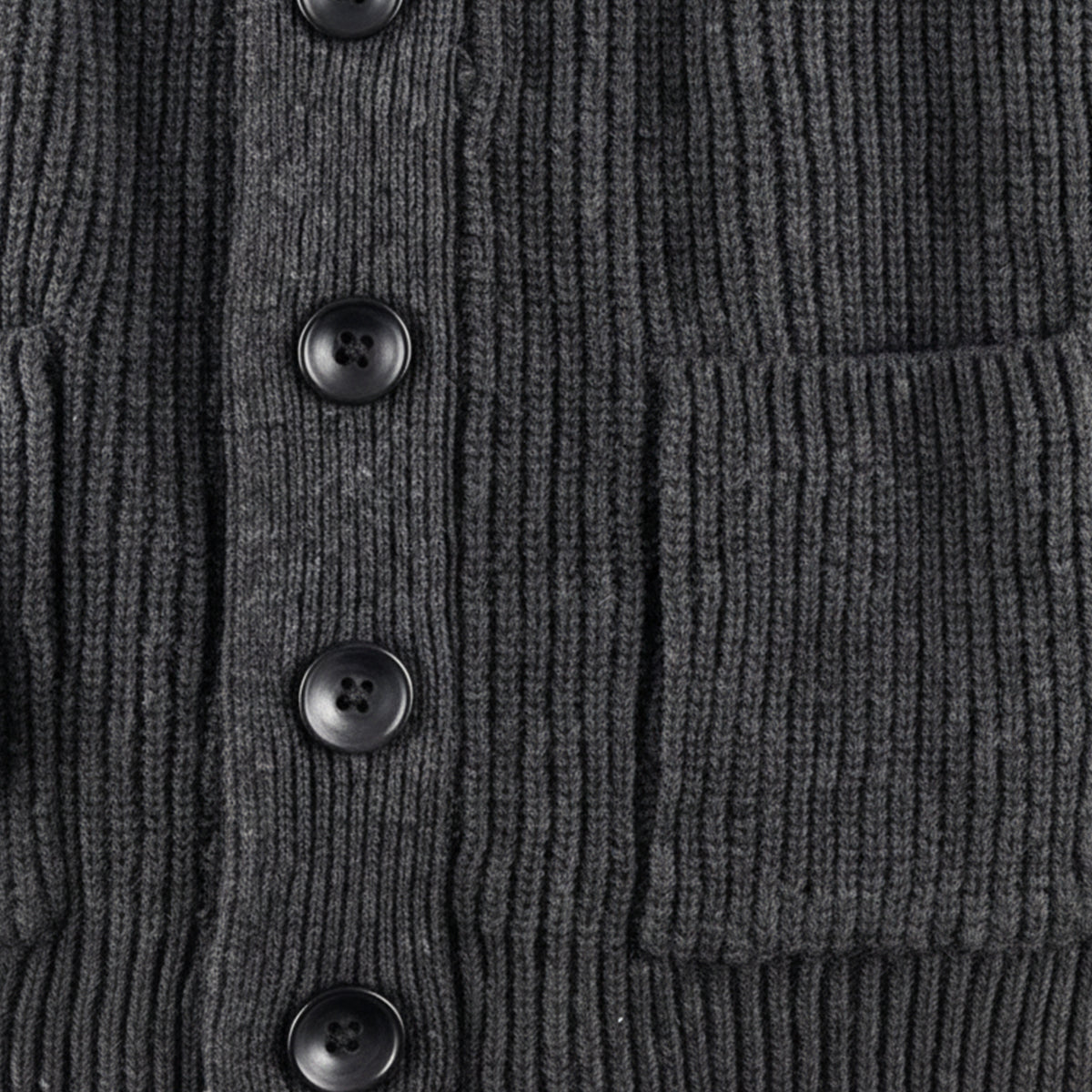 Callum | Men's Shawl Collar Cardigan Dark Gray Chunky Knit