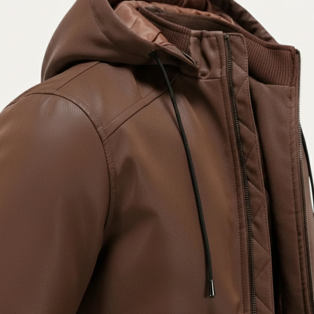 Sage | Men's Quilted Puffer Jacket Brown Hooded