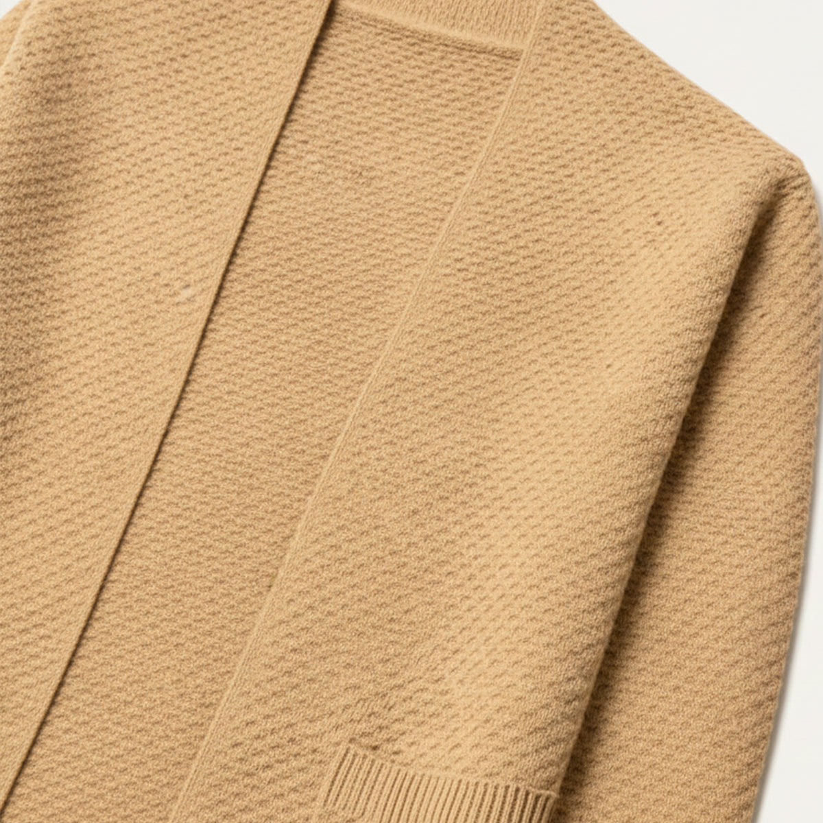 Callum | Men's Cable Knit Cardigan Cream Open Front Pockets