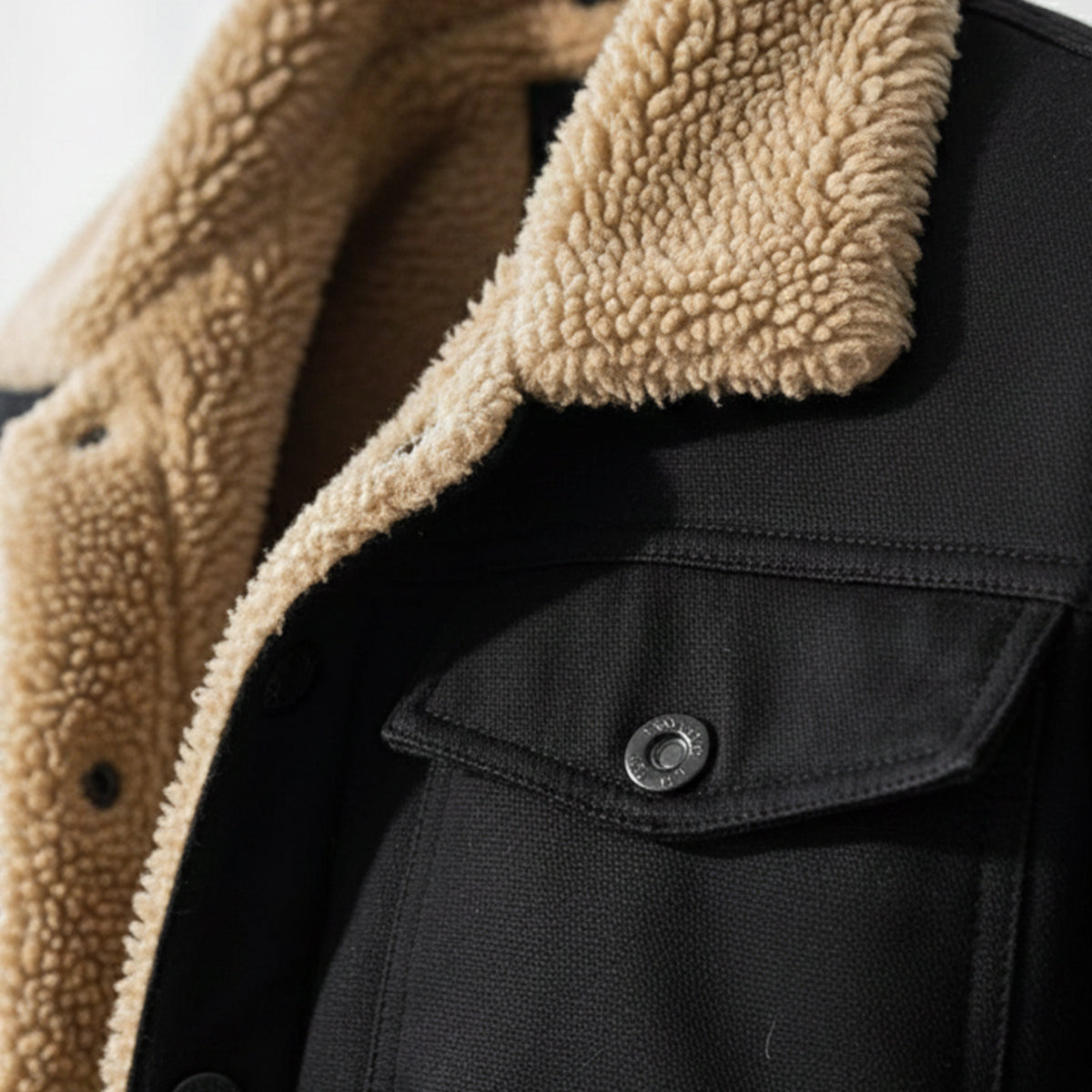Bram | Men's Sherpa Lined Trucker Jacket Black