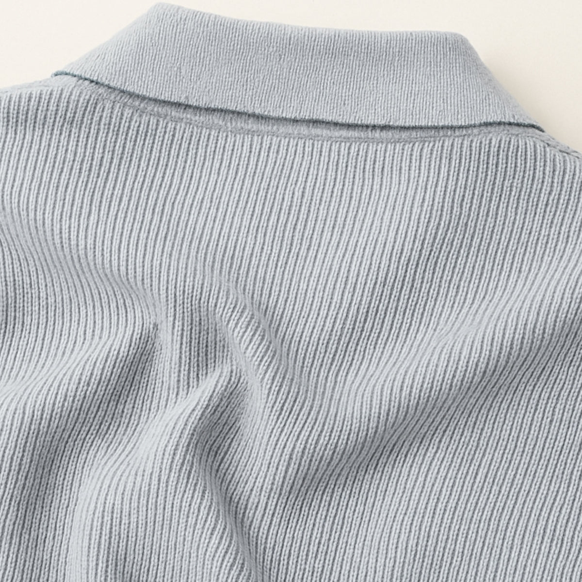 Axel | Men's Ribbed Polo Sweater Gray Long Sleeve