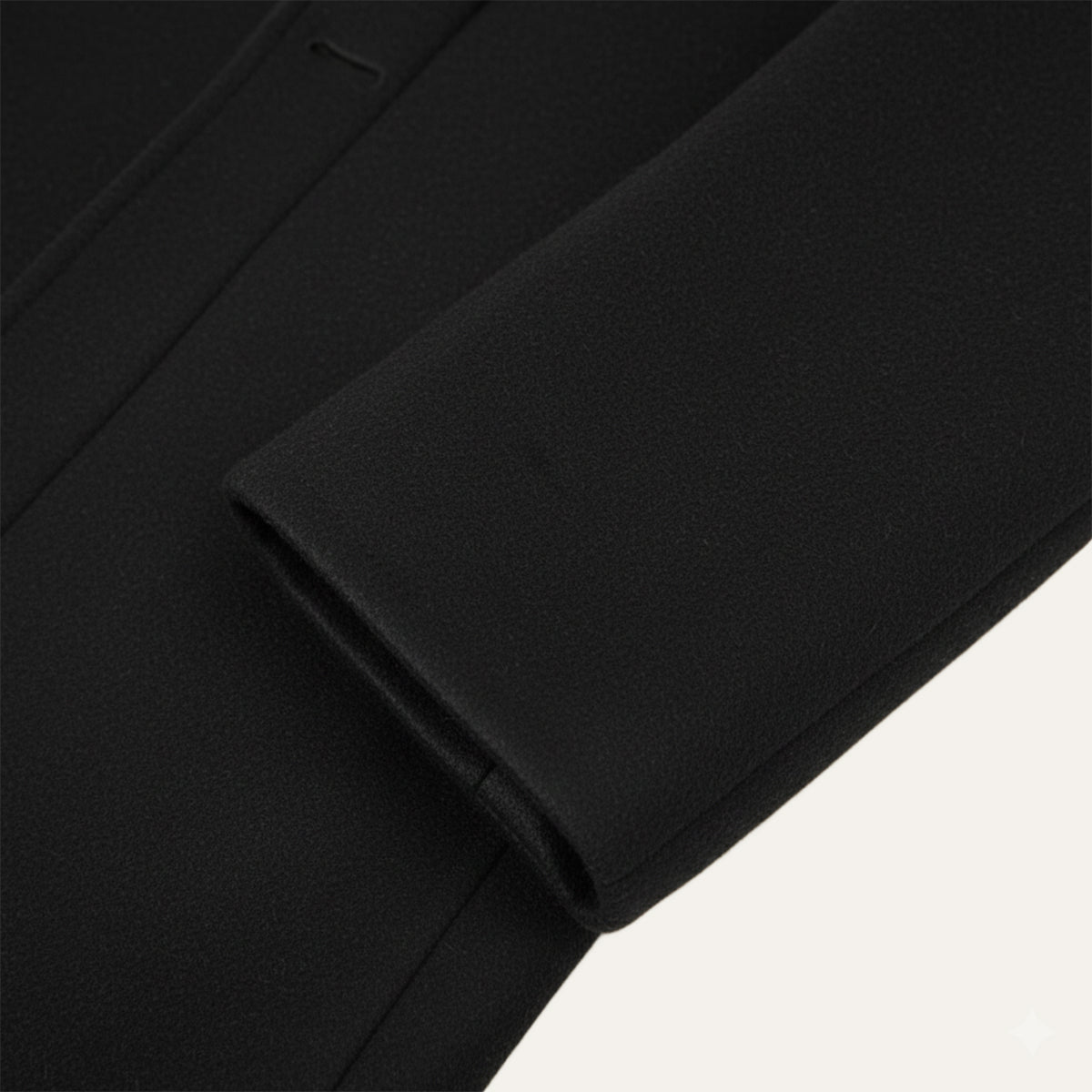 Voss | Men's Wool Overcoat Black Long Lined Quilted