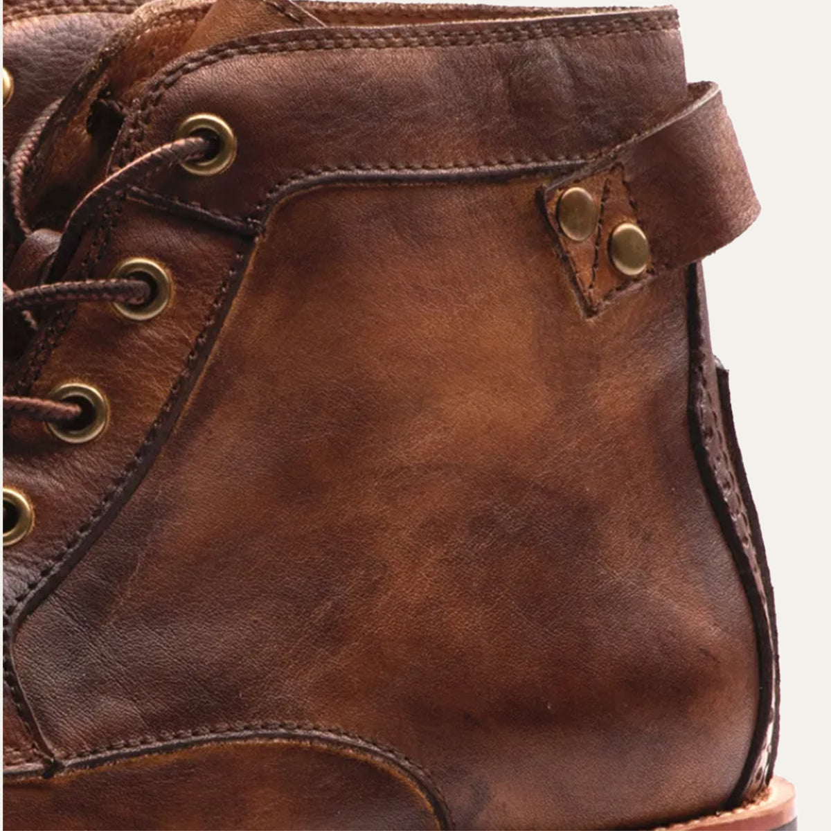 Beau | Men's Leather Lace Up Ankle Boots Brown