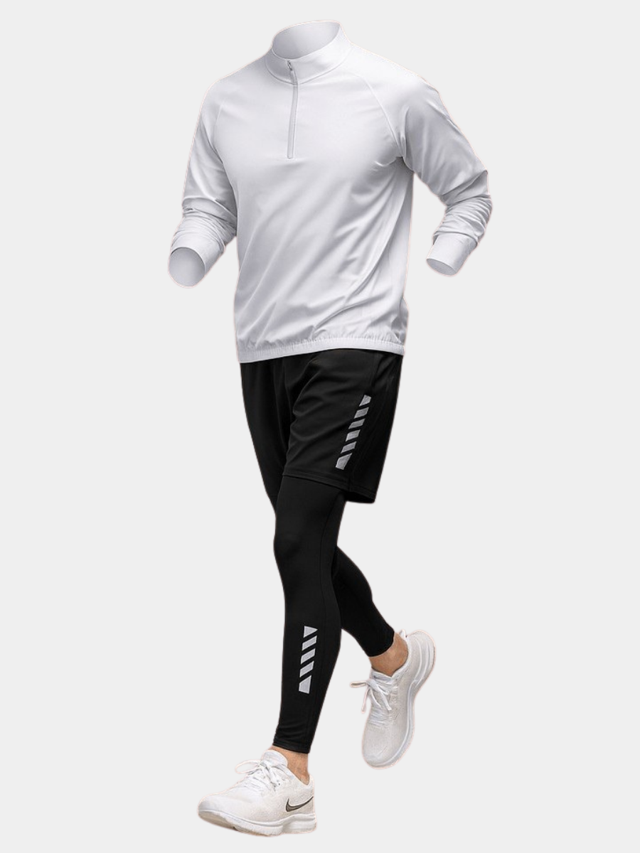 Axel | Men's Quarter Zip Sweater White Long Sleeve
