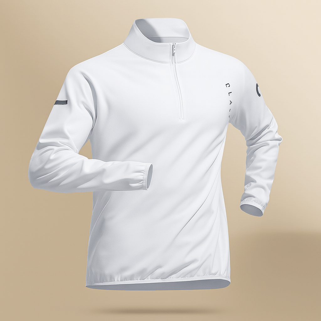 Axel | Men's Quarter Zip Sweater White Long Sleeve