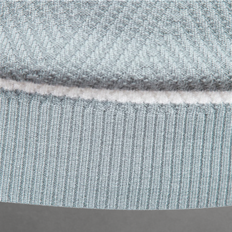 Axel | Men's Crew Neck Sweater Sage Green White Stripe