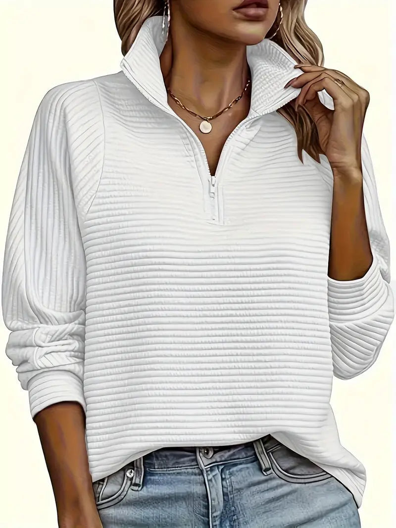 Dama Washington Clementine half zip funnel neck sweater - front view