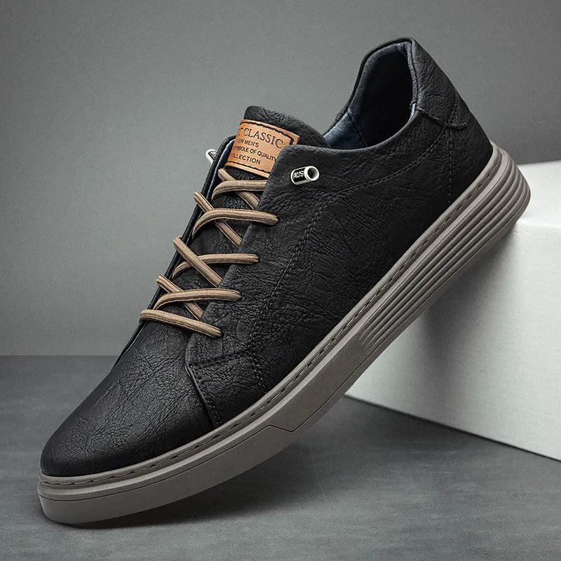 Axel | Men's Casual Lace Up Sneakers Black White