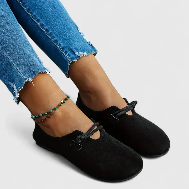 Ivy | Women's Suede Slip On Mule Cream Rope Detail