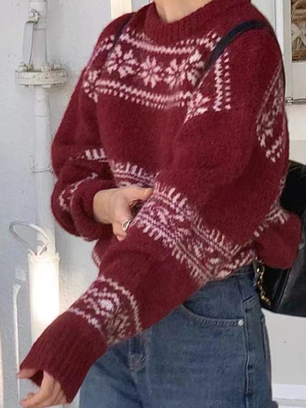 Dama Washington Reinette women's fair isle crewneck sweater - front view