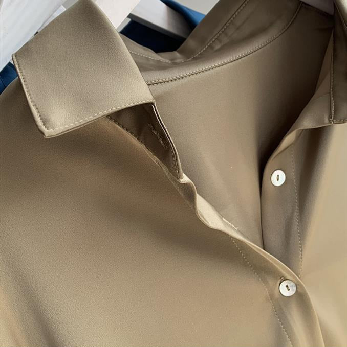 Rue | Women's Long Sleeve Button Down Shirt Cream