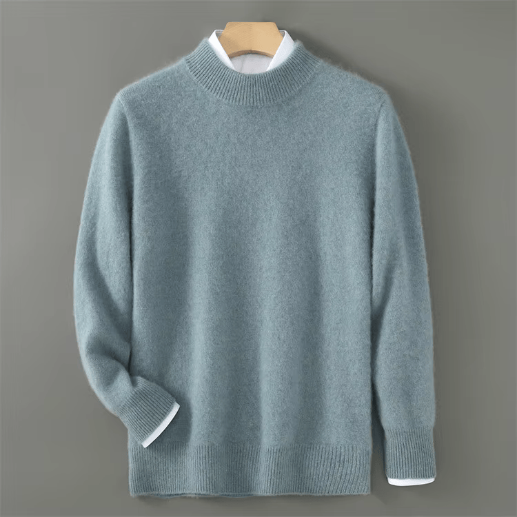 Axel | Men's Crew Neck Sweater Cream Ribbed Knit