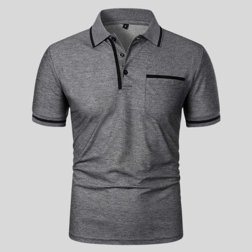 Axel | Men's Polo Shirt Short Sleeve Cream Black Trim