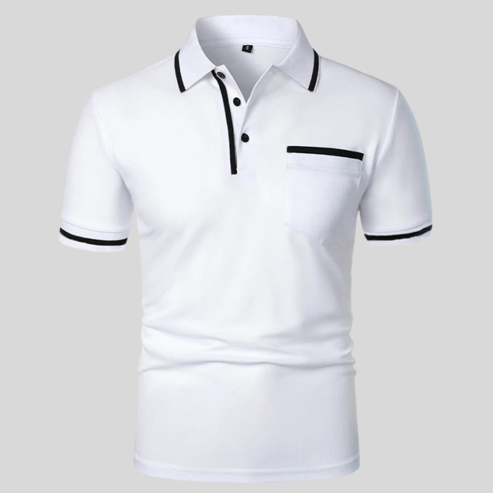 Axel | Men's Polo Shirt Short Sleeve Cream Black Trim