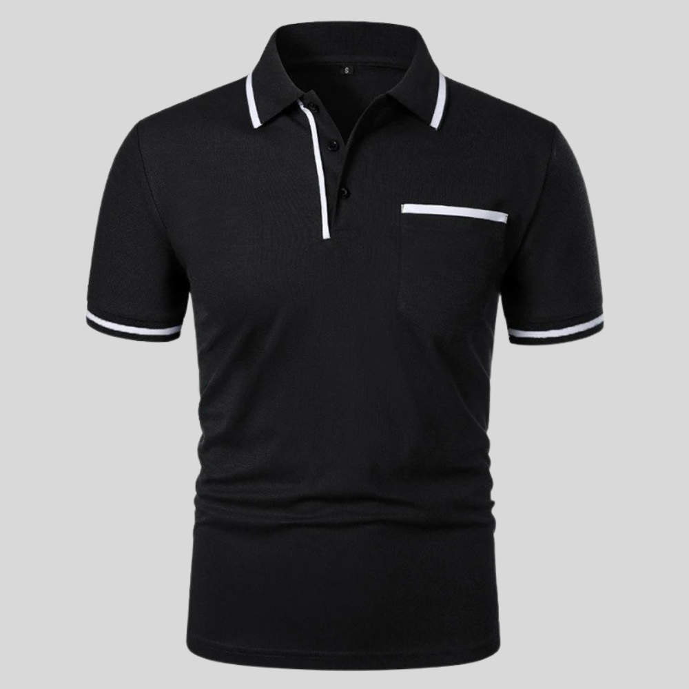 Axel | Men's Polo Shirt Short Sleeve Cream Black Trim