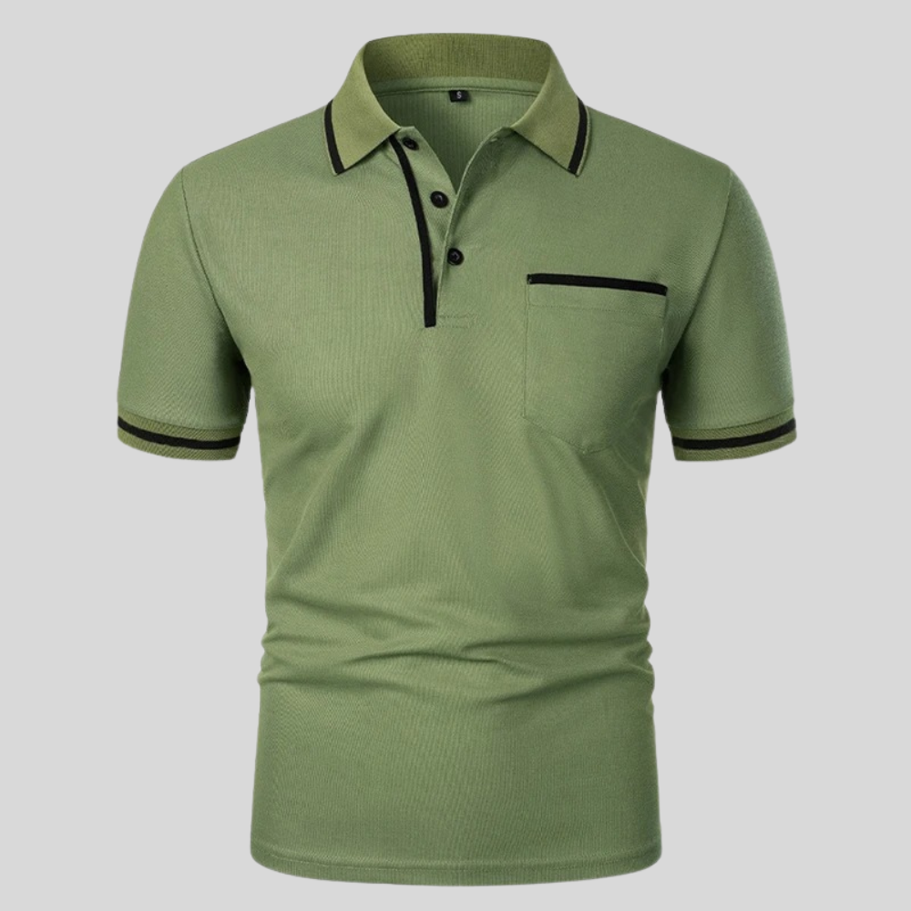 Axel | Men's Polo Shirt Short Sleeve Cream Black Trim