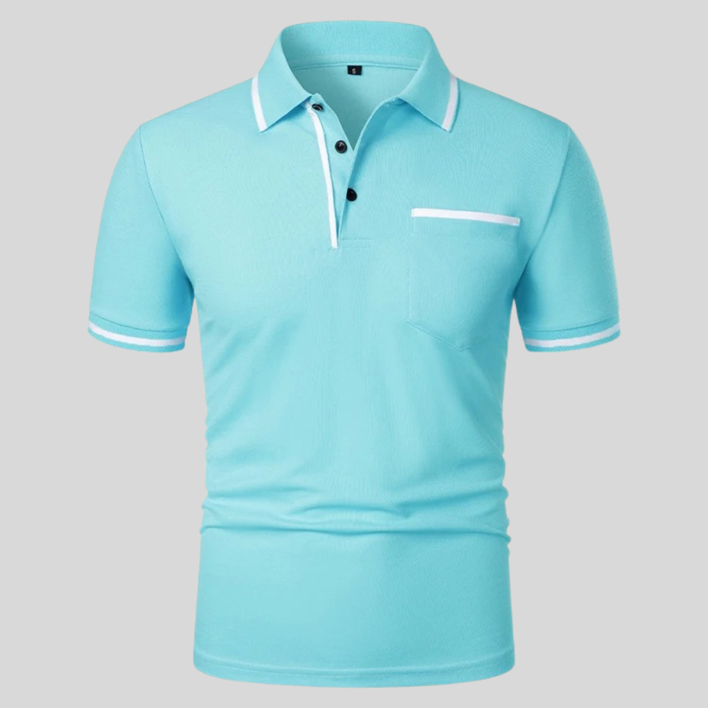 Axel | Men's Polo Shirt Short Sleeve Cream Black Trim