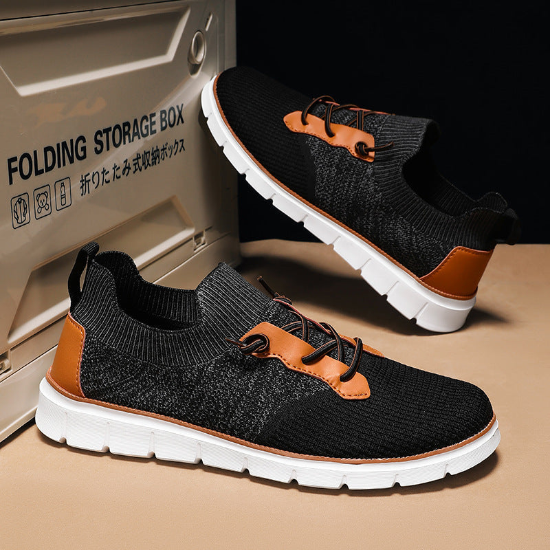 Axel | Men's Slip On Sneakers Black Orange White