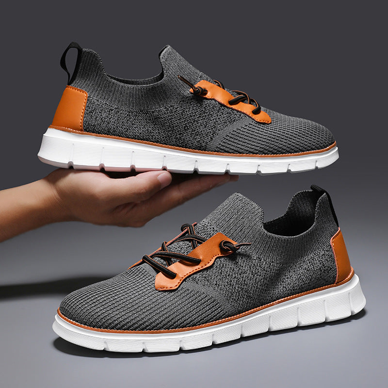 Axel | Men's Slip On Sneakers Black Orange White