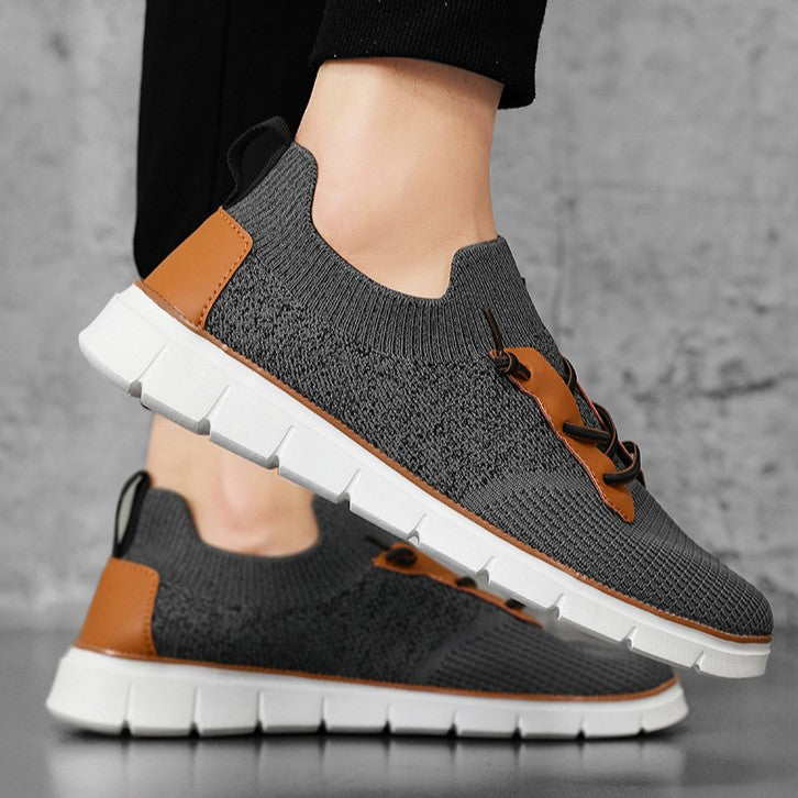 Axel | Men's Slip On Sneakers Black Orange White