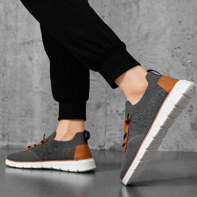 Axel | Men's Slip On Sneakers Black Orange White