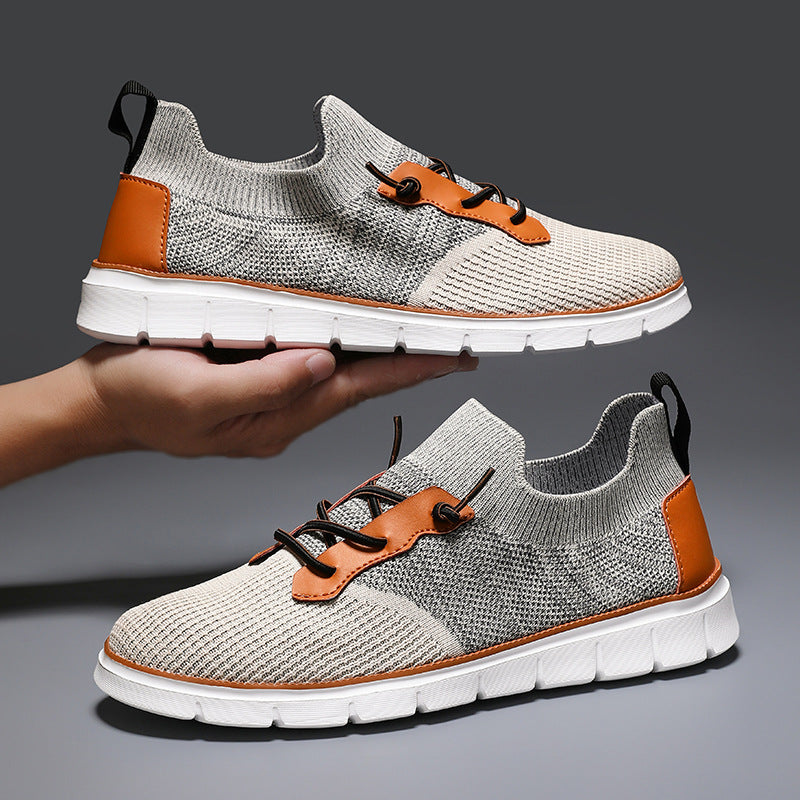 Axel | Men's Slip On Sneakers Black Orange White