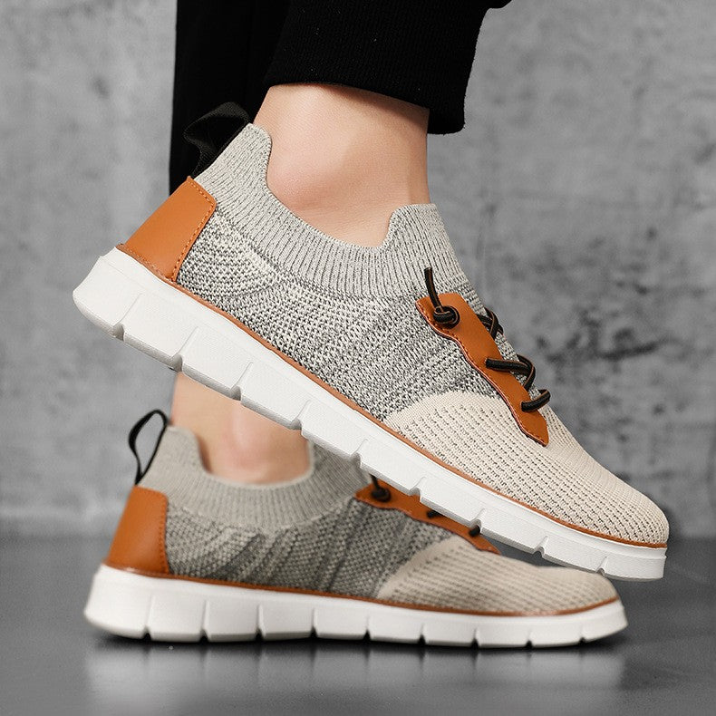 Axel | Men's Slip On Sneakers Black Orange White