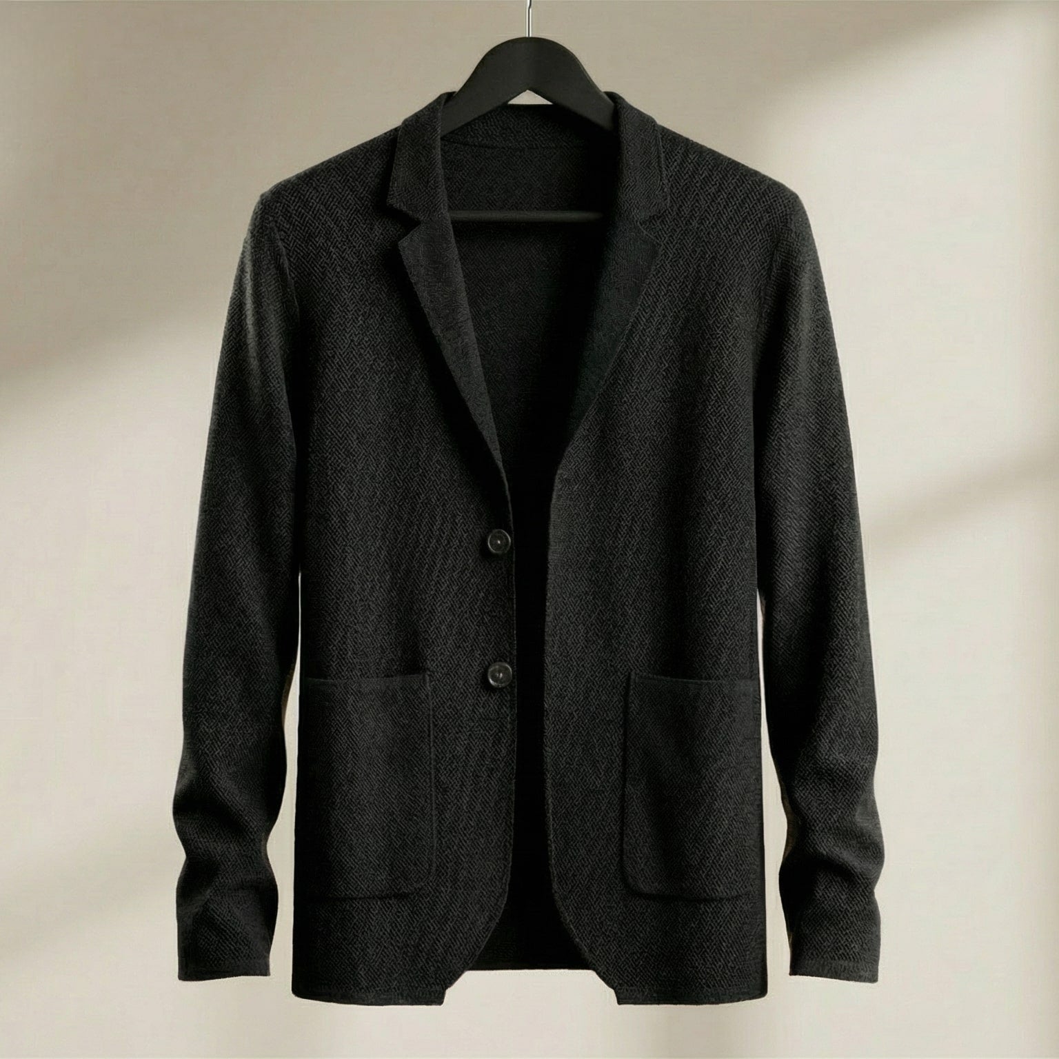 Ash | Men's Casual Knit Blazer Cream Two Button