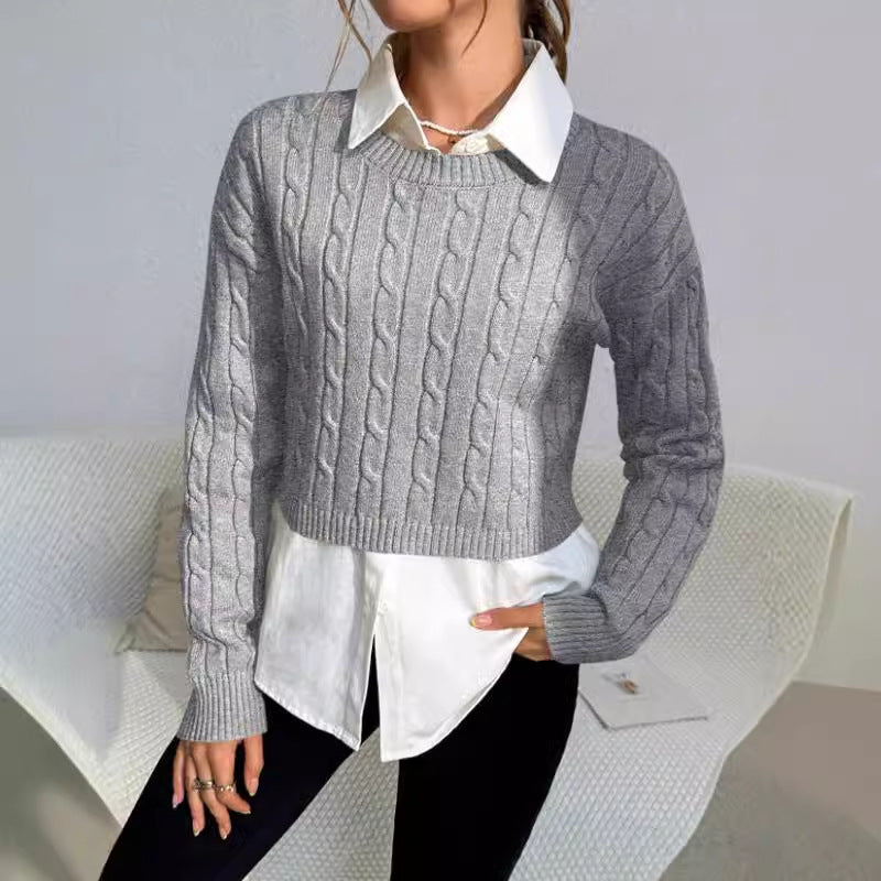 Dama Washington Nicolette women's cropped cable knit sweater - view 3