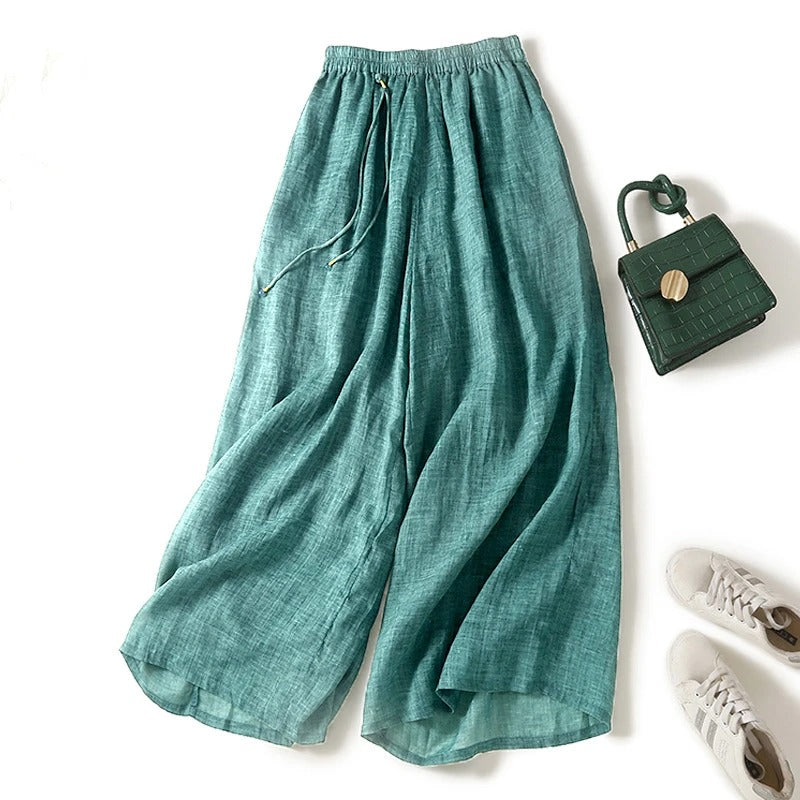 Camille | Women's Linen Maxi Skirt Cream Flowy