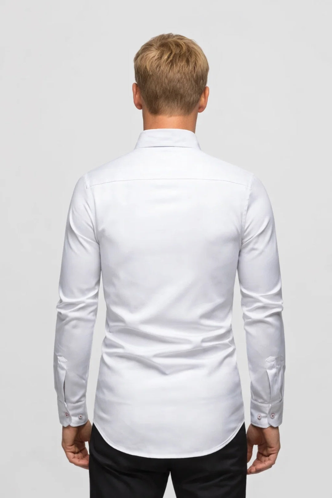 Voss | Men's Long Sleeve Dress Shirt White Button Down