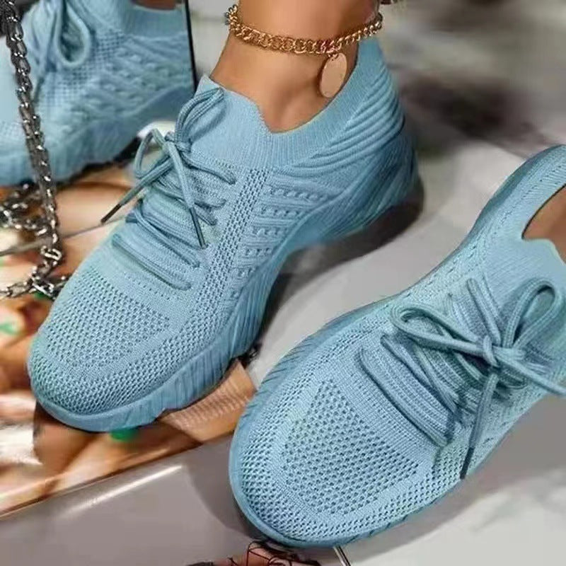 Luisa | Women's Lace Up Sneakers White Mesh Comfort Fit