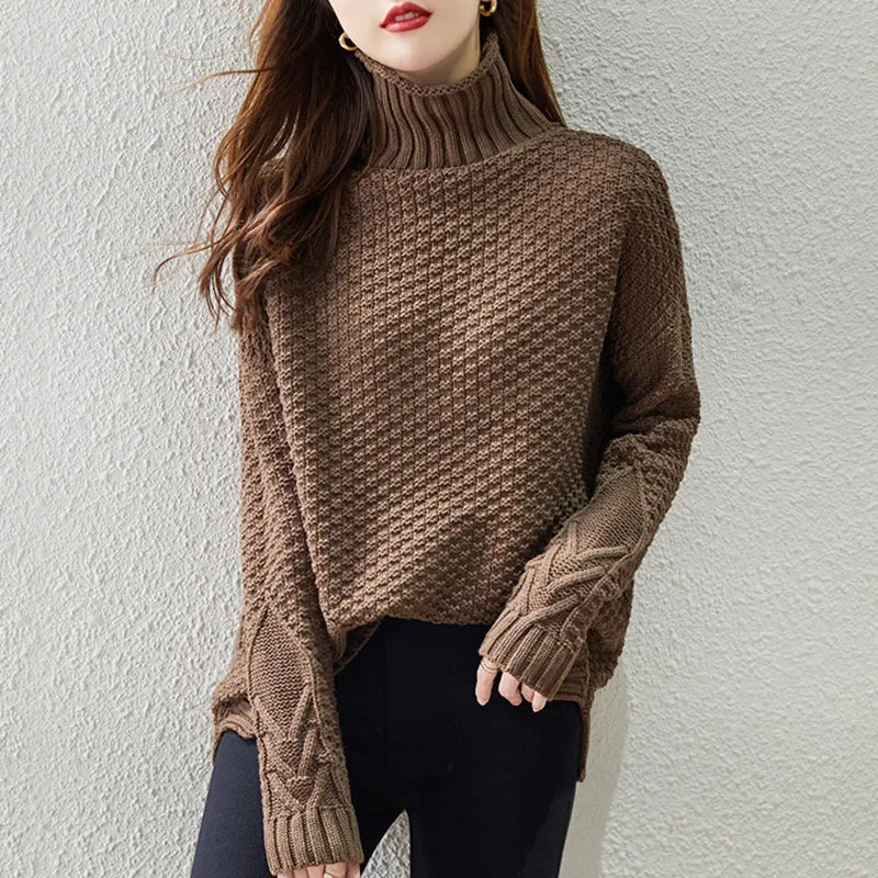 Dama Washington Ligeia turtleneck textured knit sweater - front view