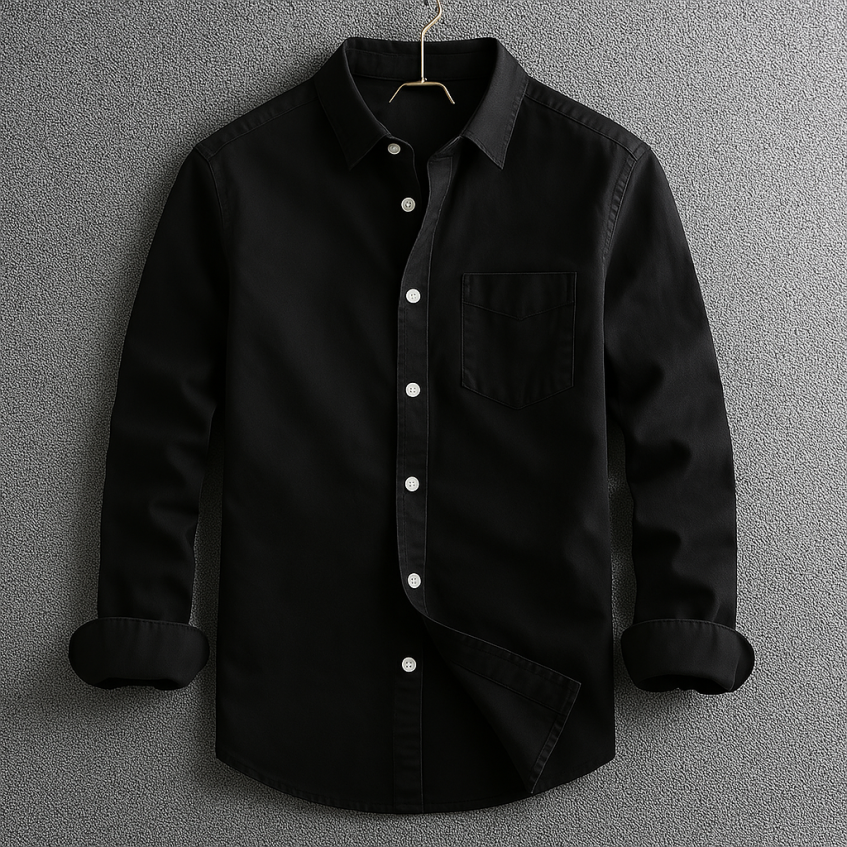 Shaw | Men's Denim Shirt Black Button Down