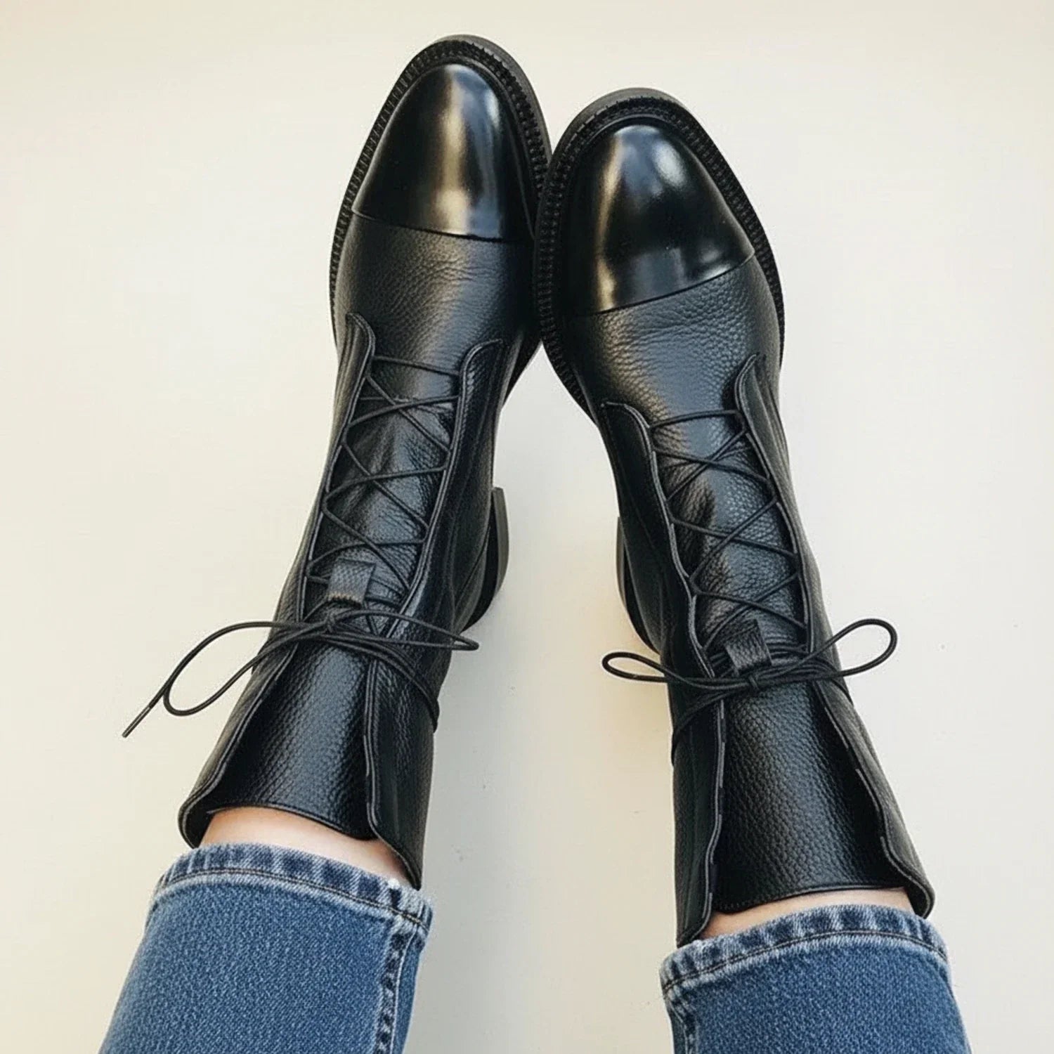 Sable | Women's Lace Up Ankle Boots Black Leather