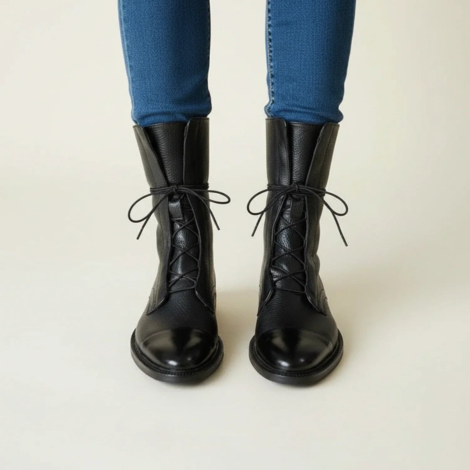 Sable | Women's Lace Up Ankle Boots Black Leather