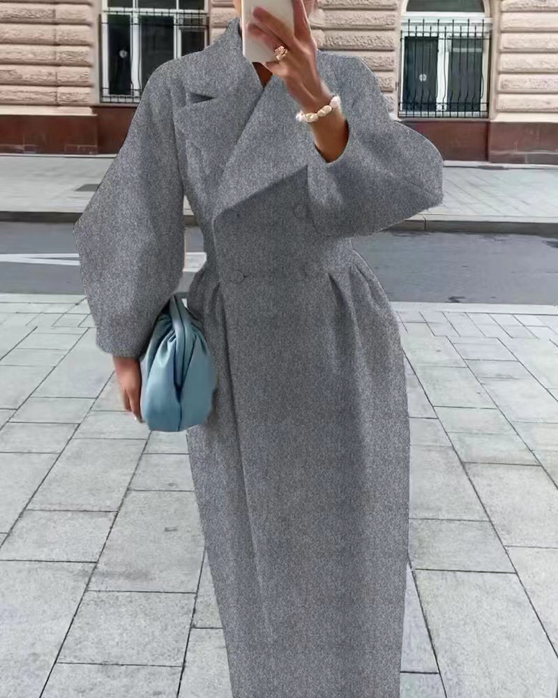 Dama Washington Cecily women's double breasted long coat - view 8