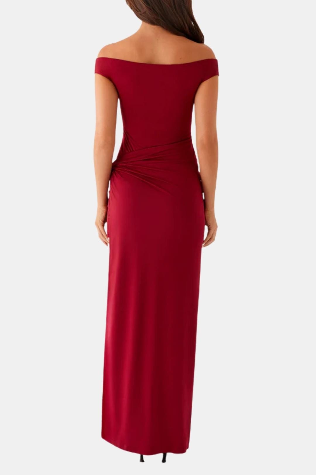 Ada | Women's Off Shoulder Maxi Dress Red