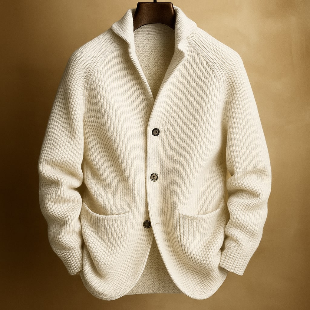 Arlo | Men's Casual Cable Knit Cardigan Rose