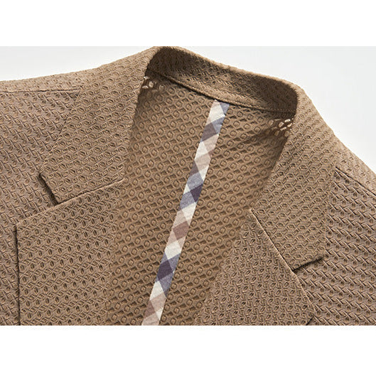 Voss | Men's Casual Blazer Charcoal Textured Knit