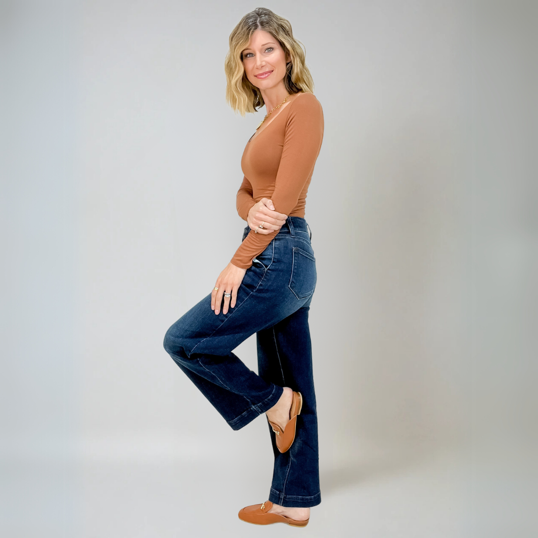 Maeve | Women's Wide Leg Jeans Dark Wash High Waisted
