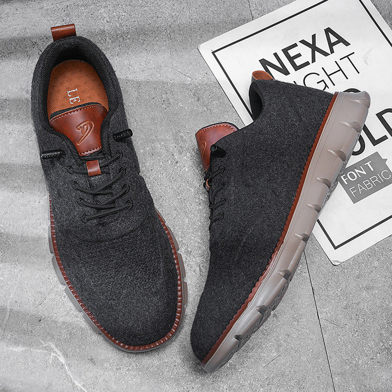 Axel | Men's Wool Lace Up Oxford Sneakers Gray Cream