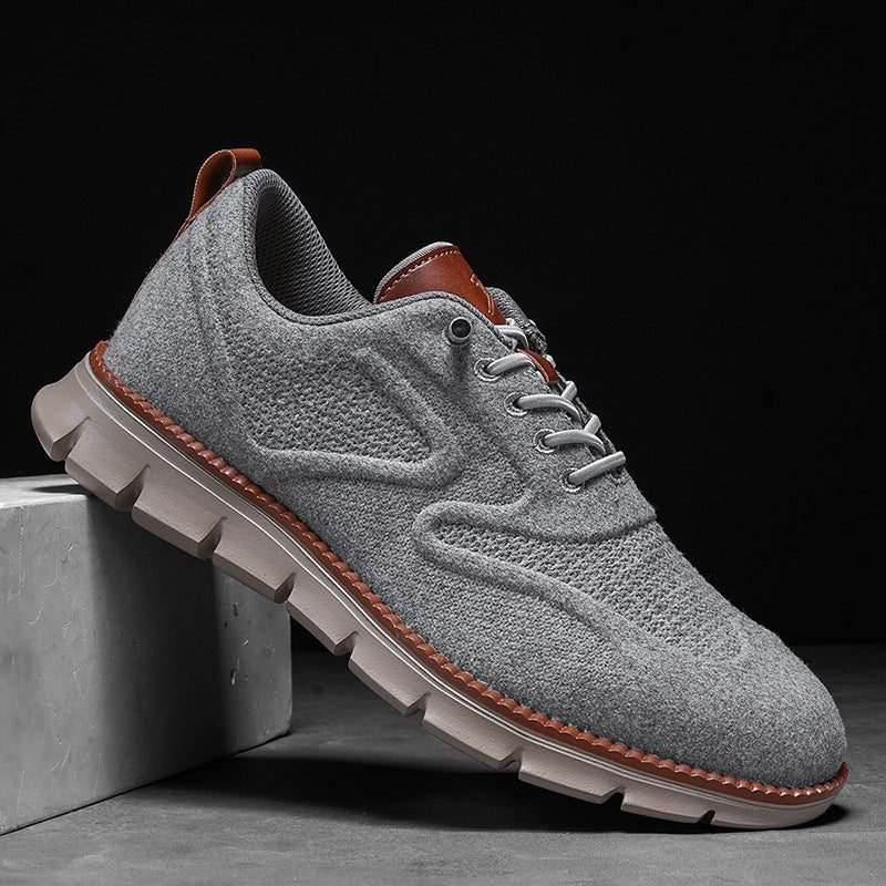 Axel | Men's Wool Lace Up Oxford Sneakers Gray Cream