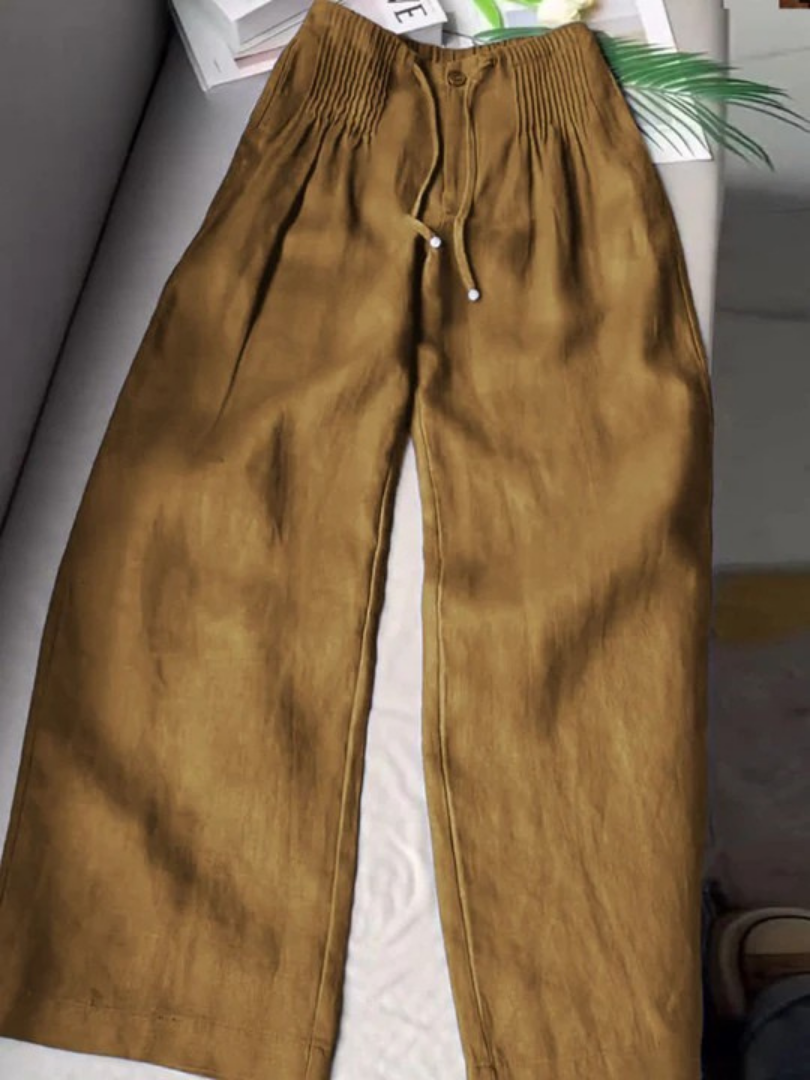 Ivy | Women's Wide Leg Linen Pants Light Blue