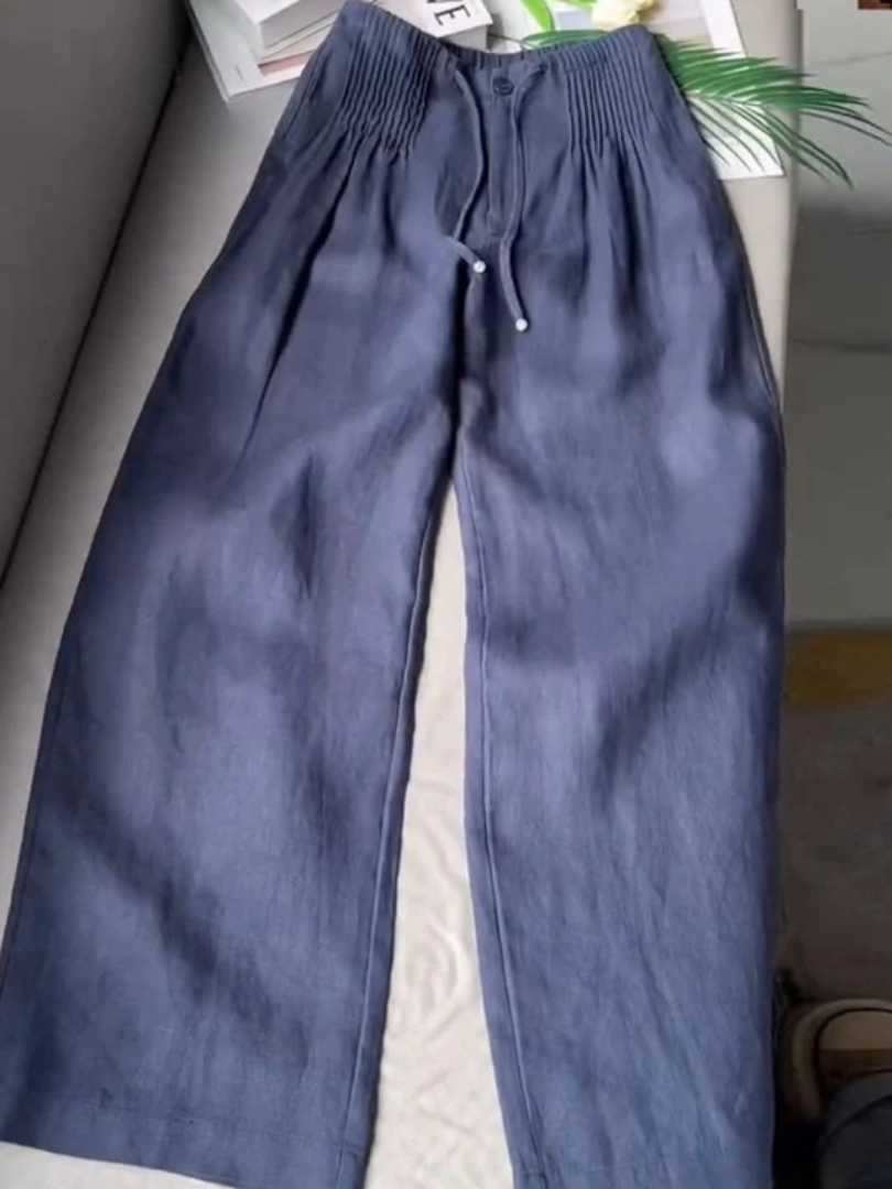 Ivy | Women's Wide Leg Linen Pants Light Blue