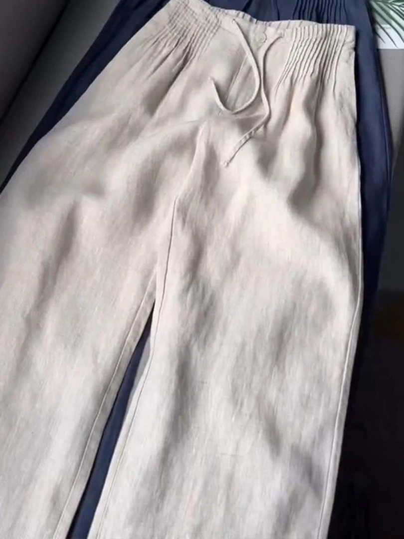 Ivy | Women's Wide Leg Linen Pants Light Blue