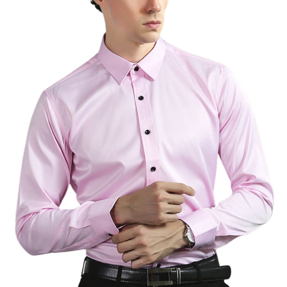 Trent | Men's Button Up Dress Shirt Black Long Sleeve