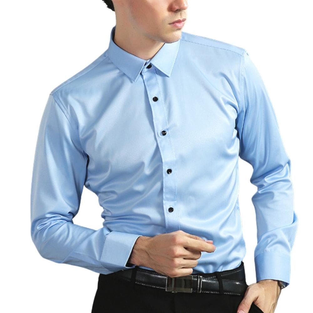 Trent | Men's Button Up Dress Shirt Black Long Sleeve