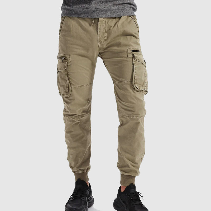 Axel | Men's Cargo Jogger Pants Beige Relaxed Fit