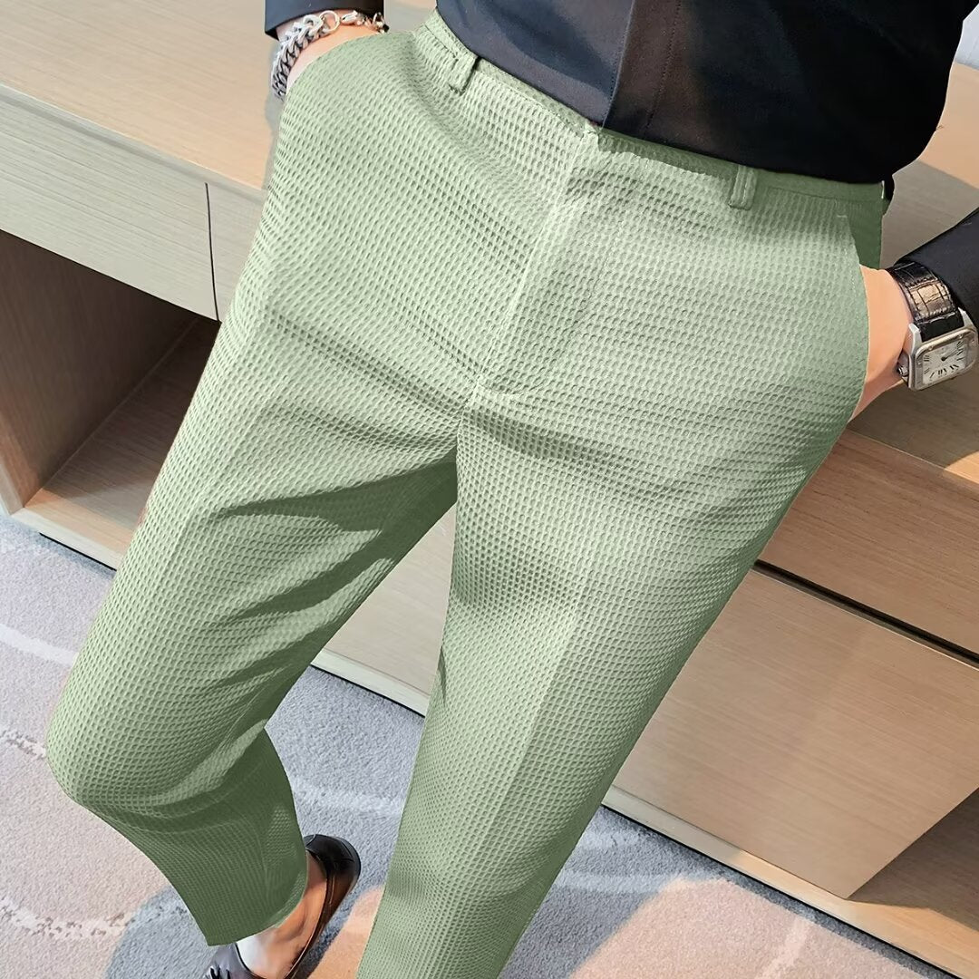 Dama Washington Halsey men's slim fit textured dress pants - front view